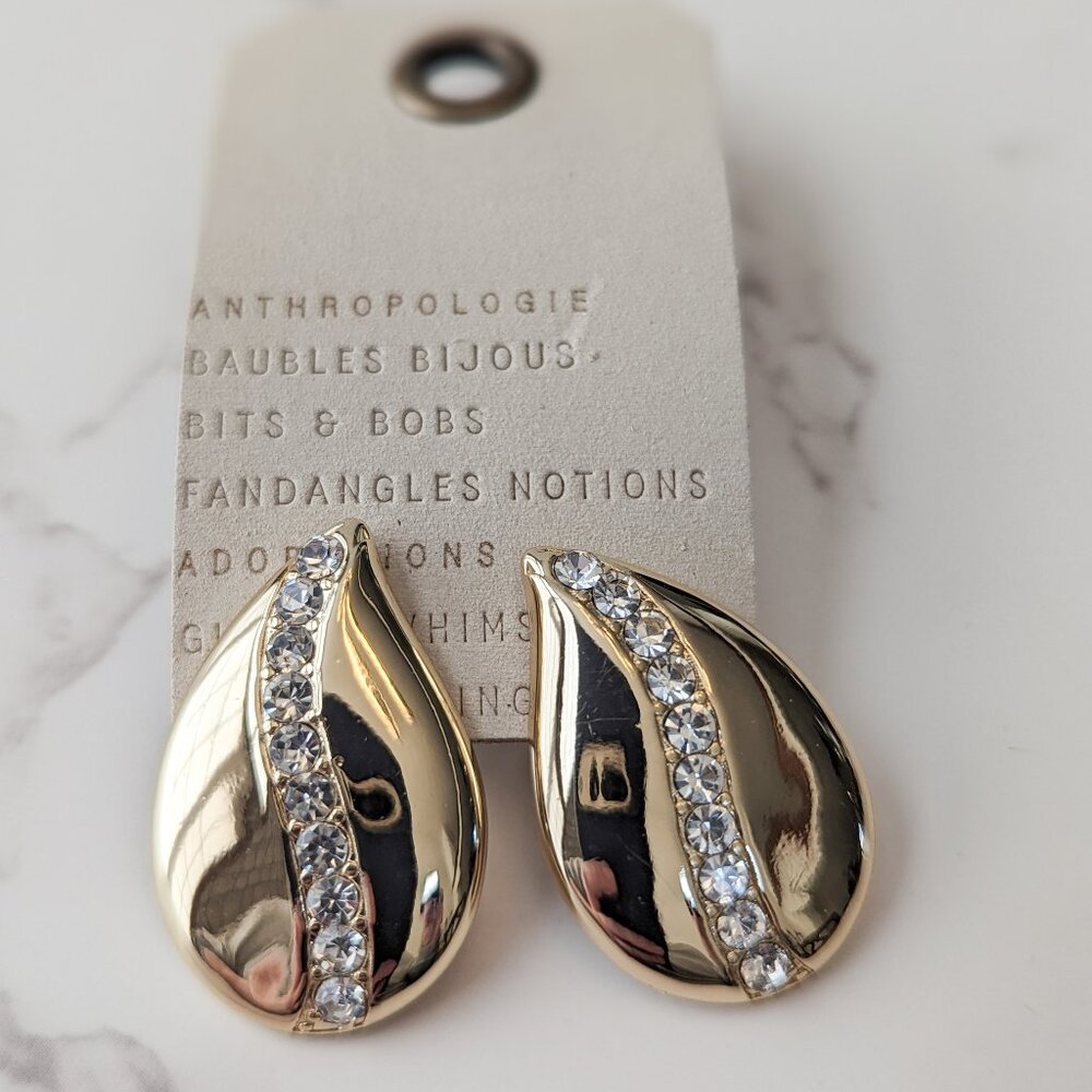 Anthropologie Pave Droplet Earrings - Picture 6 of 6